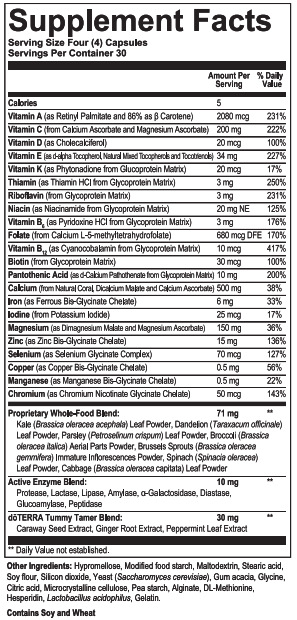 Vitaminas y Minerales (120 cápsulas vegetales sin SLS). Microplex